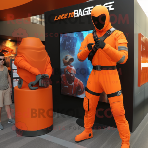 Orange Gi Joe maskot kostym...