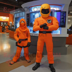 Orange Gi Joe maskot kostym...