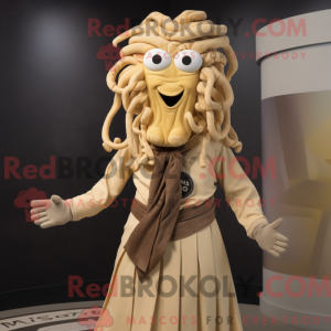 Mascot character of a Tan...