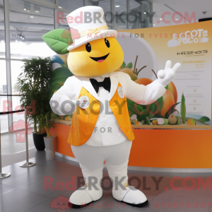 Maskot postava bílé meruňky...