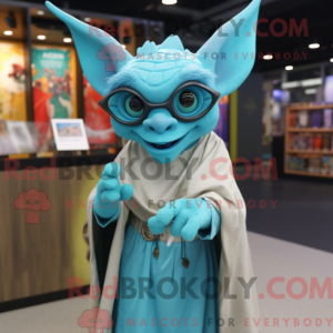 Mascot character of a Cyan...