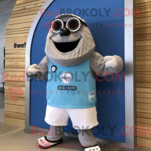 Mascot karakter van grijze...