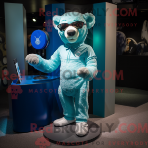 Mascot character of a Cyan...