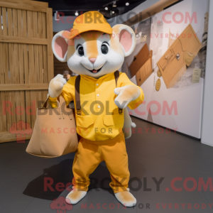 Maskot karakter av en gul...