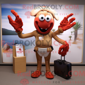 Mascot character of a Tan...