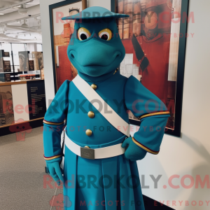 Mascot character of a Teal...