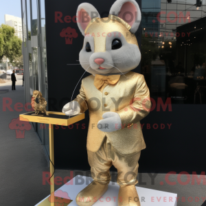 Maskot karakter af en guld...