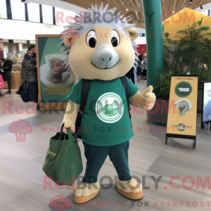 Maskot karakter af et grønt...