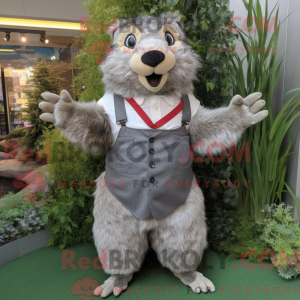 Maskot karakter af en sølv...
