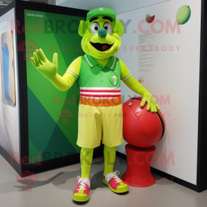 Lime Green Clown mascotte...