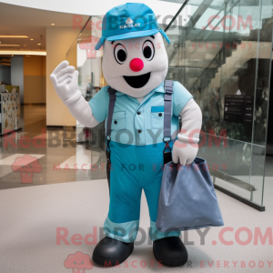 Maskot-karakter af en blå...