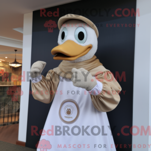 Maskotkarakter av en beige...