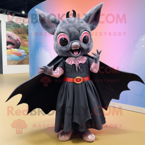 nan Bat mascot costume character dressed with a Ball Gown and Belts