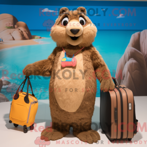 Mascot character of a Brown...