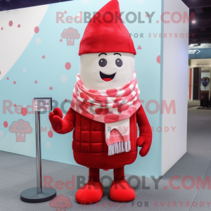 Mascottefiguur van een rood...