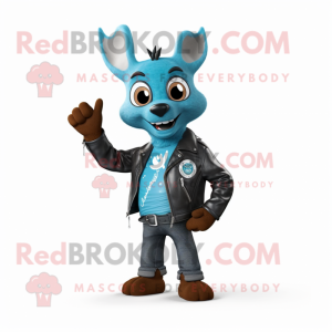 Cyan Roe Deer maskot kostym...