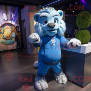Mascot character of a Blue...