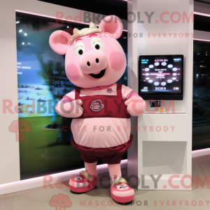 Mascot character of a Pink...