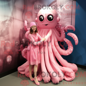 Mascot character of a Pink...
