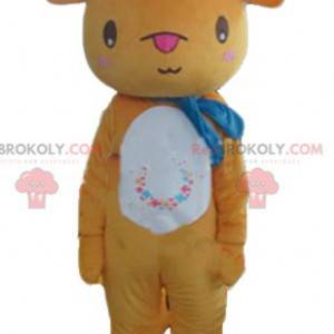 Mascotte bruin en wit pluche rendier - Redbrokoly.com