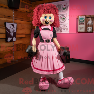 Maskottchen einer rosa...