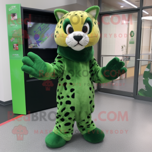 Grøn gepard maskot kostume...