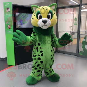 Grön gepard maskot maskot...
