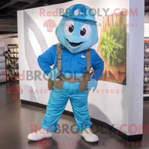 Mascot character of a Cyan...
