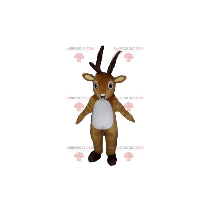 Mascotte bruin en wit rendier elanden kariboe - Redbrokoly.com