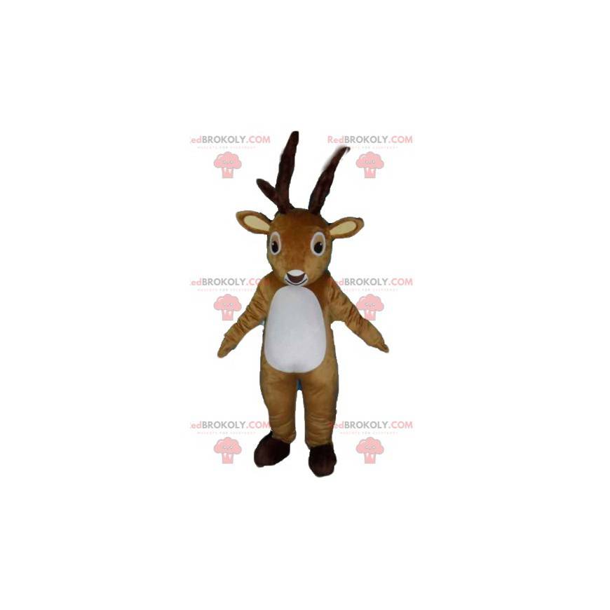 Mascotte de caribou d'élan de renne marron et blanc -