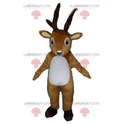 Hnědý a bílý sobí losí karibu maskot - Redbrokoly.com