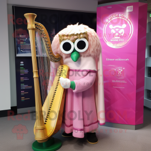 Pink Celtic Harpe maskot...