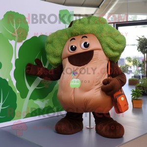 Brun broccoli maskot...