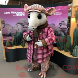 Maskottchen eines rosa...