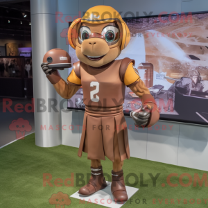 Mascot character of a Brown...