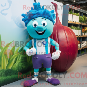 Mascot character of a Cyan...