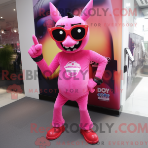 Mascot character of a Pink...