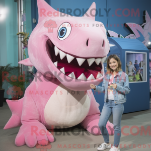 Maskot karakter af en Pink...