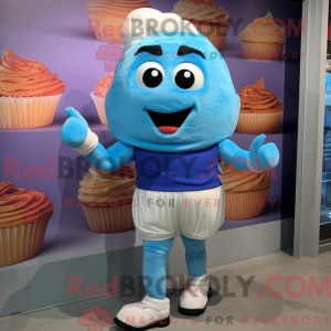 Máscara de cupcake azul com...