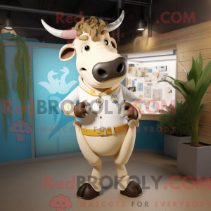 Máscara de zebu bege com...