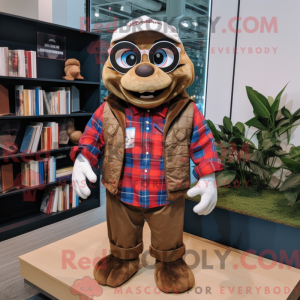 Mascot character of a Brown...