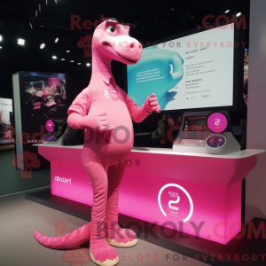 Maskottchen eines rosa...