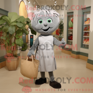 Maskot karakter av en grå...