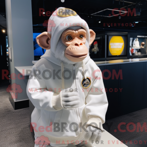 Maskotfigur af en hvid...
