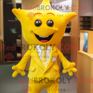 Mascottefiguur van een gele...