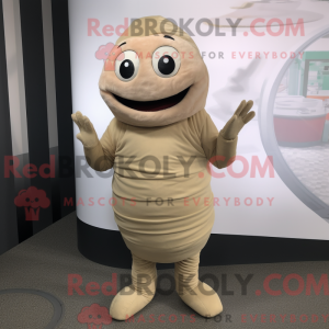 Mascot character of a Beige...
