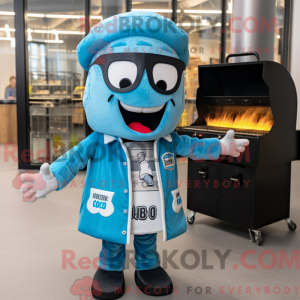 Mascot character of a Cyan...