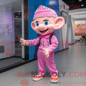 Mascot character of a Pink...