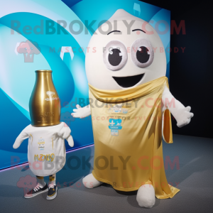 Gouden fles melk mascotte...