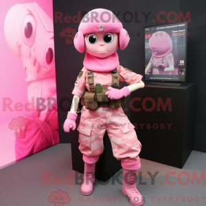 Maskotkarakter av en Pink...